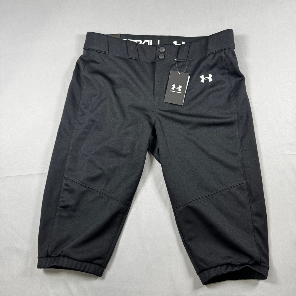 Under Armour Youth XL Girls Softball Pants Black Cropped Utility Gameday New